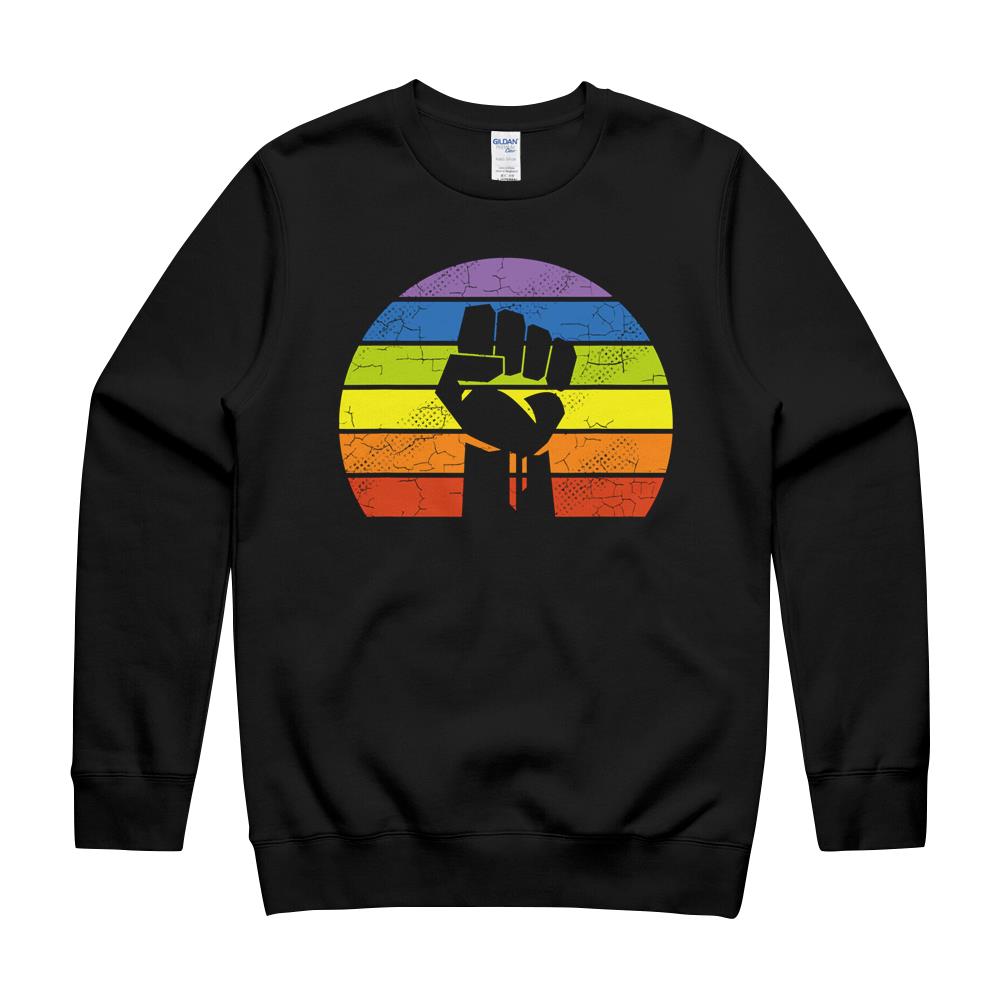 Lgbt Pride Flag Fist Retro Blm Vintage Black Lives Matter T-Shirt Hoodie Long Sleeve Tee Crewneck Sweatshirt