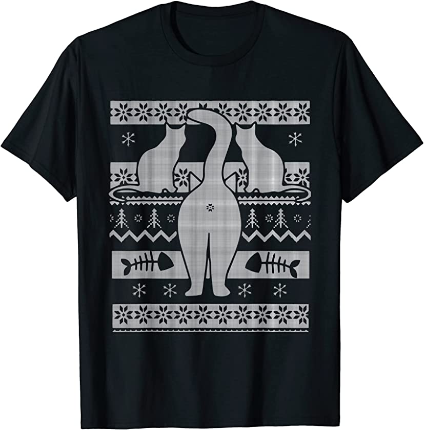 Cat Ugly Christmas Funny Kitten Kitty Pet Lovers X-Mas T-Shirt