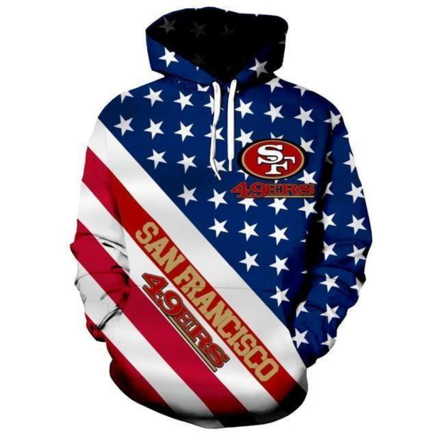 American Flag San Francisco 49Ers Hoodie Unisex 3D All Over Print