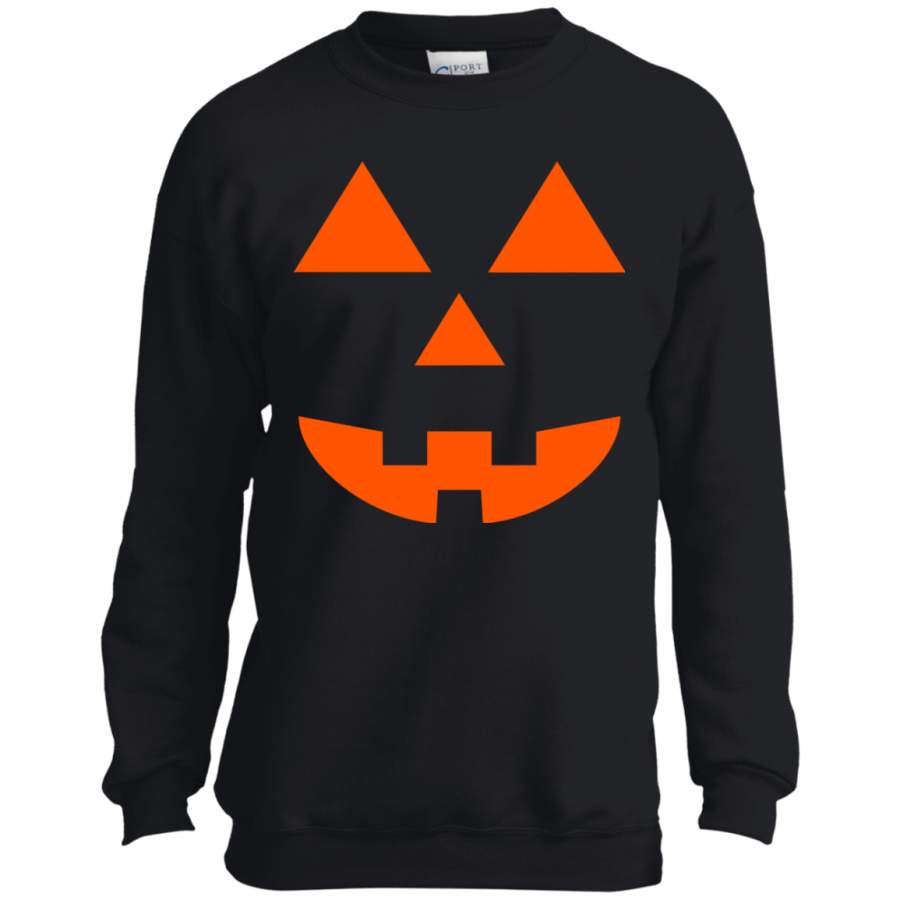 Pumpkin Face, Halloween Costume Youth LS shirt/Sweatshirt/Hoodie