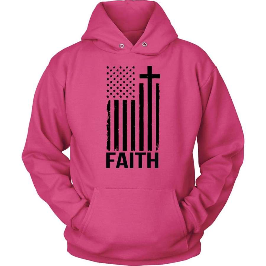 Faith cross and American flag hoodie