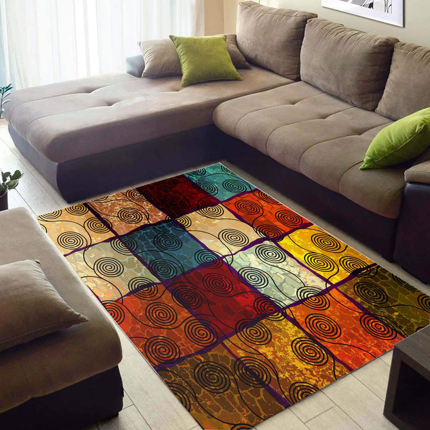 Trendy African American Rug Colorful Black History Month Afrocentric Pattern Art African Carpet African House Decor WBG3506