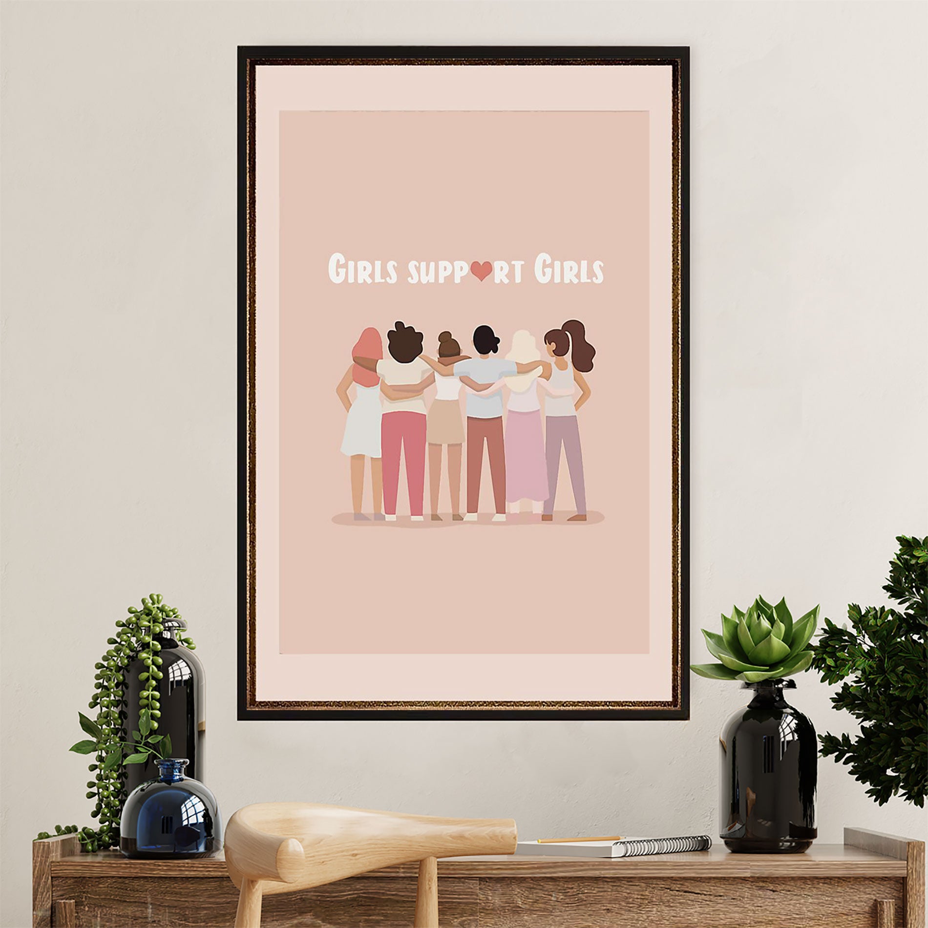 African American Afro Poster Prints | Girls Different Colors | Wall Art Gift For Black Girl