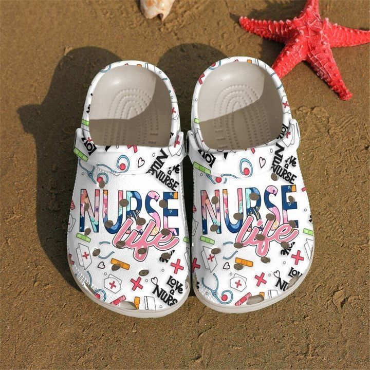 Nurse Love Life White Sku 1664 Crocs Clog Shoes – Justbeperfect Shop
