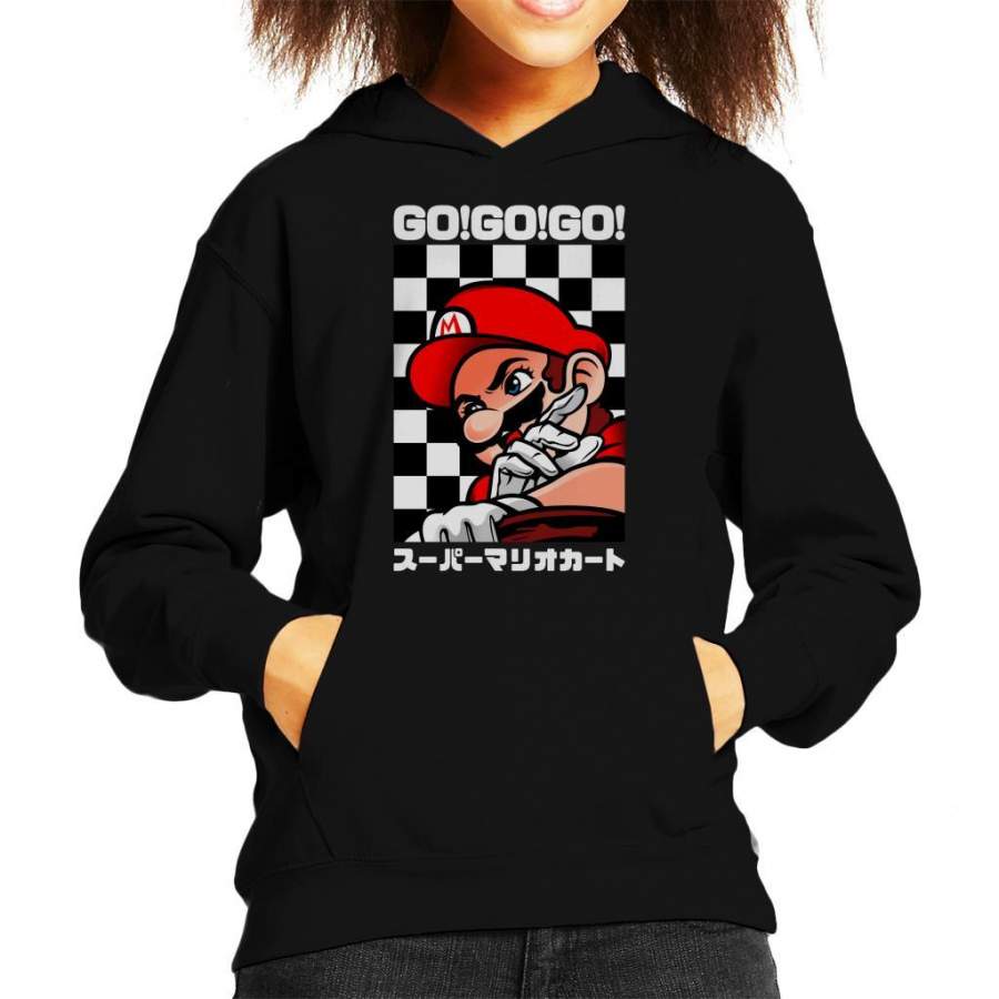 Go Go GO Mario Racing Kart Kid’s Hooded Sweatshirt