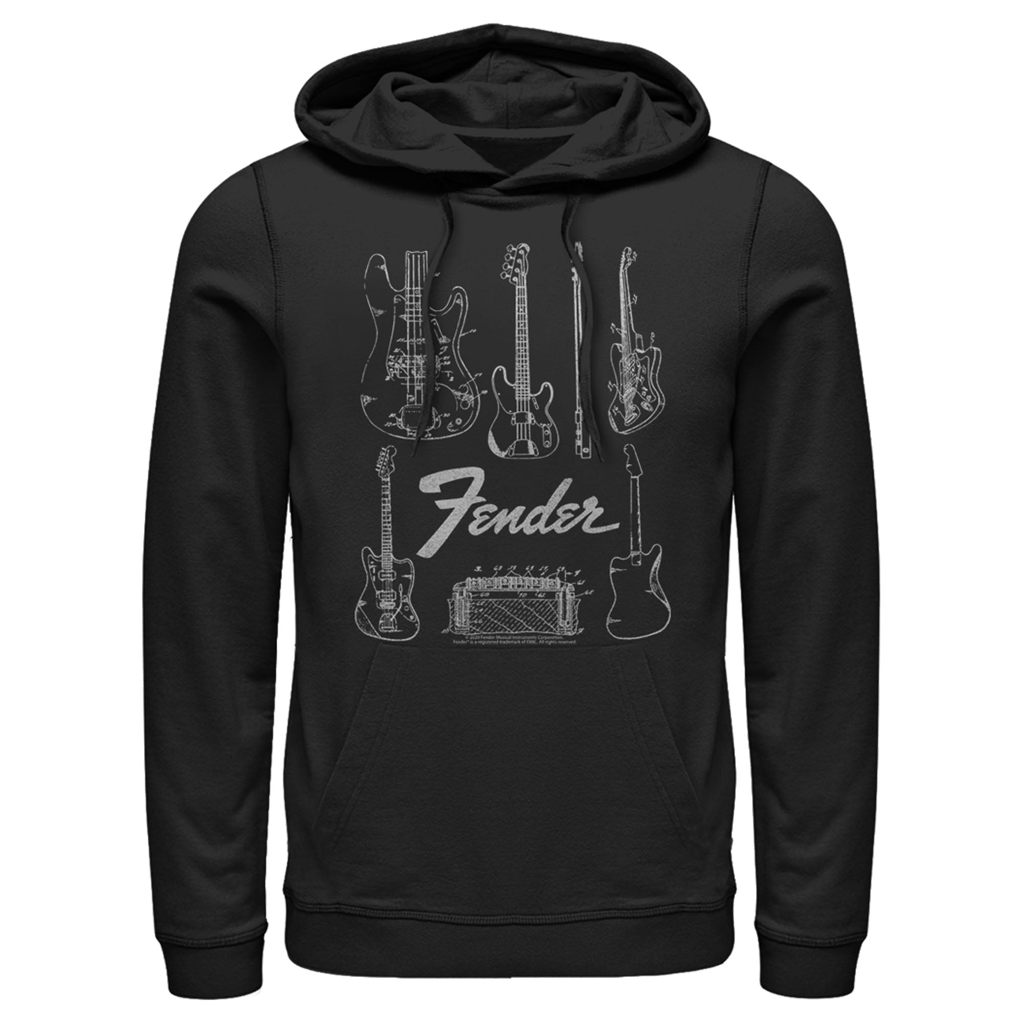 Fender Men’S Guitar Chart  Pull Over Hoodie