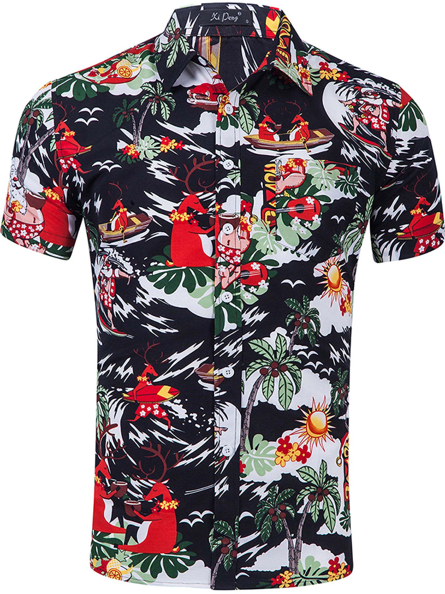 Hibiscus Floral Black Nice Design Hawaii Shirt Ha71888