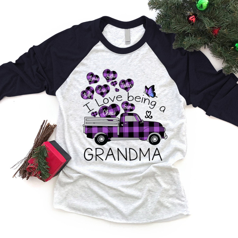 I Love Being A Grandma Truck Purple Shirt