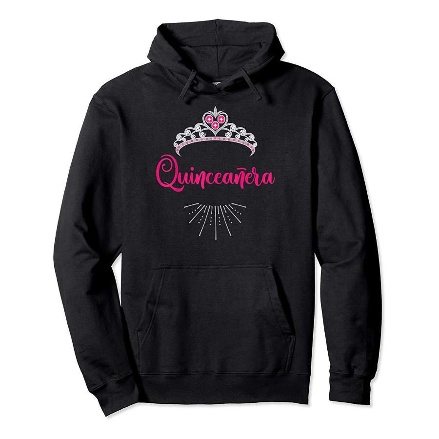 15th Birthday Quinceanera Birthday Tiara Spanish Hoodie Premium Tee