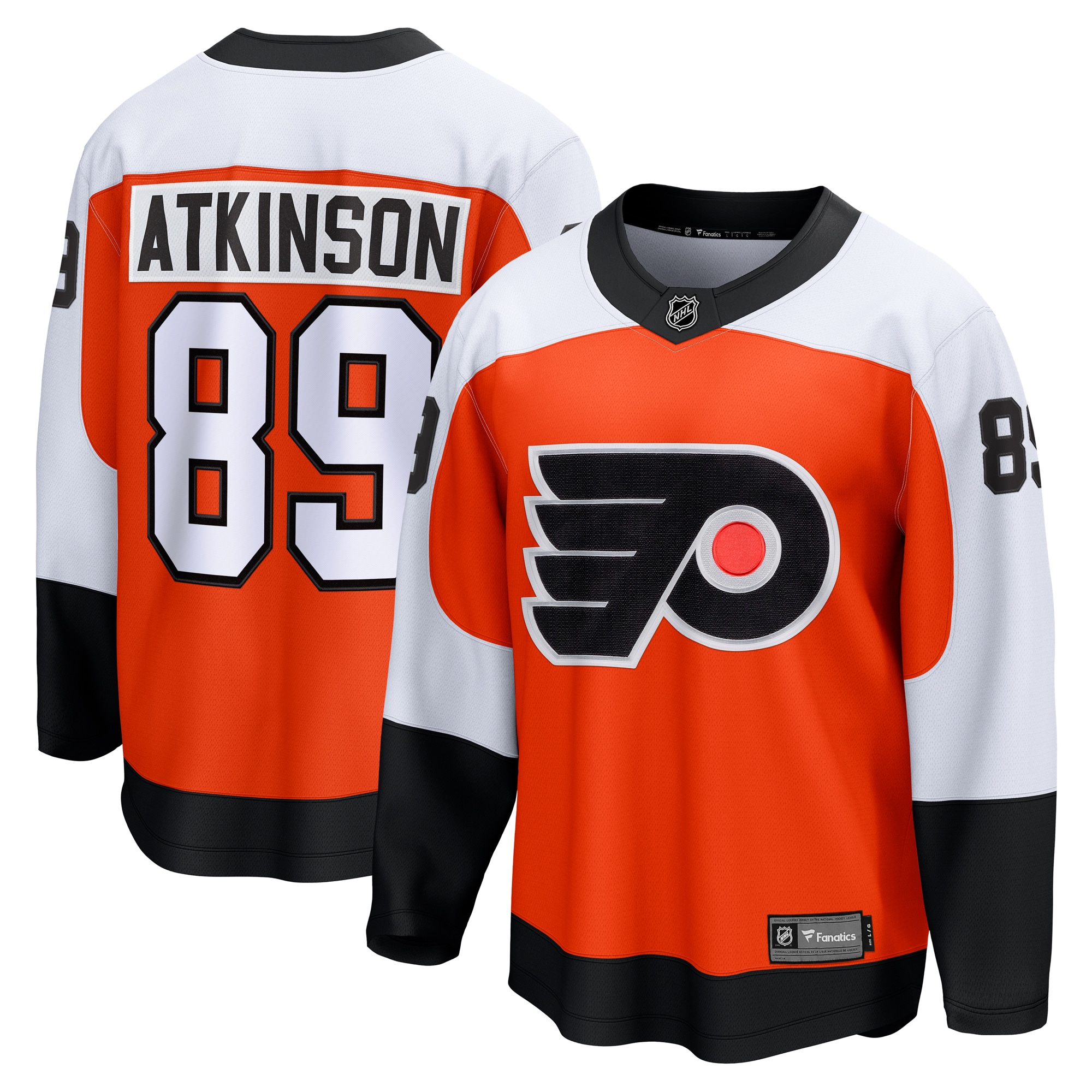 Men's Philadelphia Flyers Cam Atkinson Orange Home Breakaway Jersey