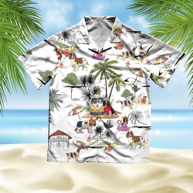 Unisex Welsh Springer Spaniel Beach Hawaiian Shirt