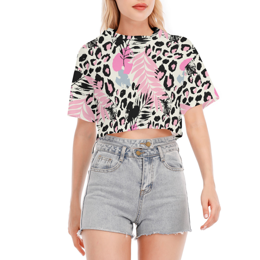 Abstract Exotic Leopard Skin Cropped T-Shirt