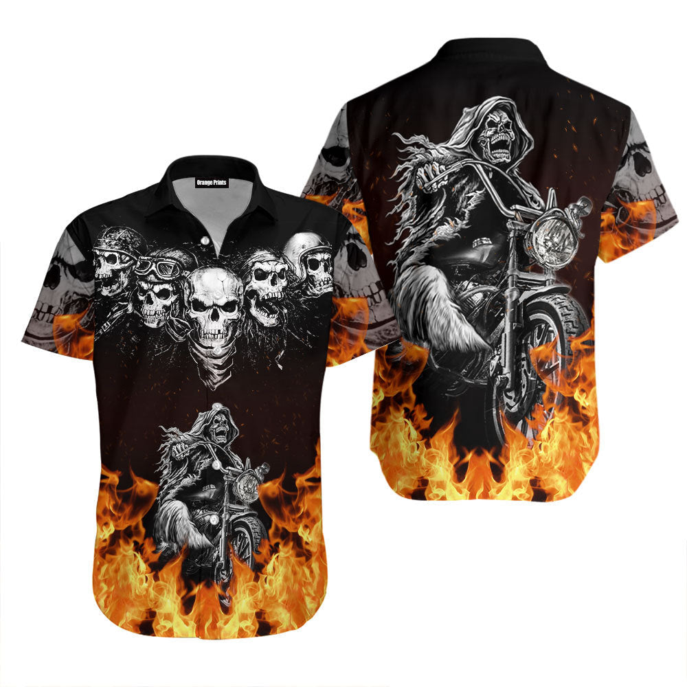 Flame Skull Hawaii Shirt For Men Women Ha77005