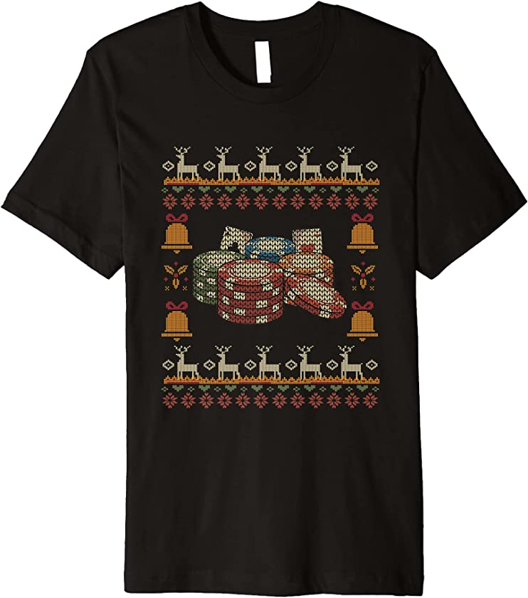 Ugly Christmas Poker X-Mas Santa Claus New Year Gambling Premium T-Shirt