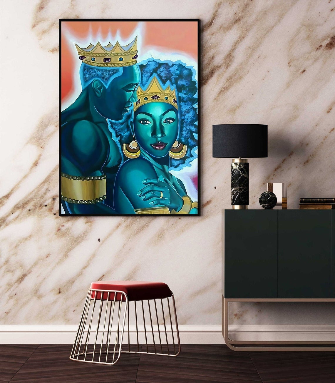 Black King Black Queen Poster, Black Pride Poster, Afro King Afro Queen Poster, Black Couple Poster, Black Spouse Canvas And Poster, Canvas Wall Art, Wall Decor Visual Art