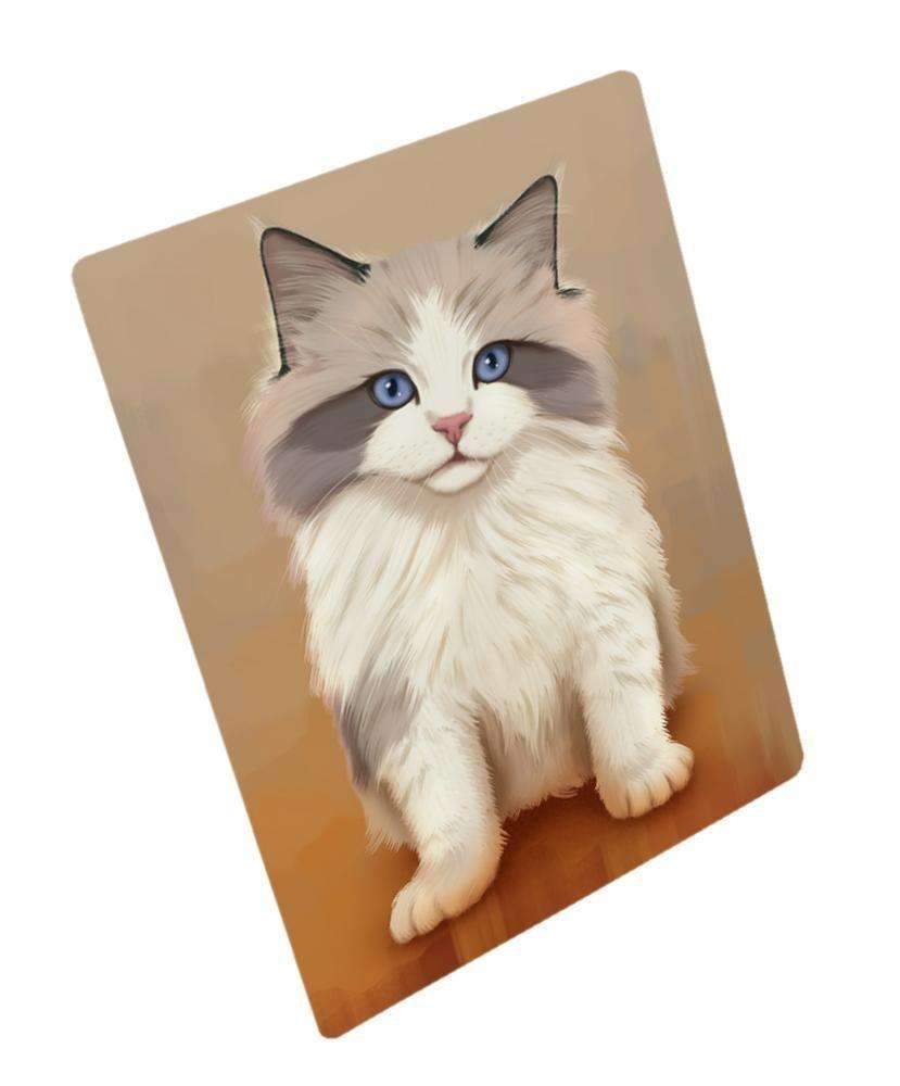 Ragdoll Kitten Cat Art Portrait Print Woven Throw Sherpa Plush Fleece Blanket