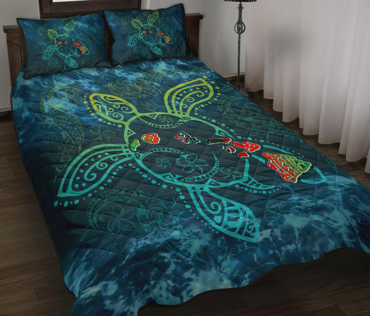 Alohawaii Home Set – Quilt Bed Set Turtle – Hawaii Map – Bn12