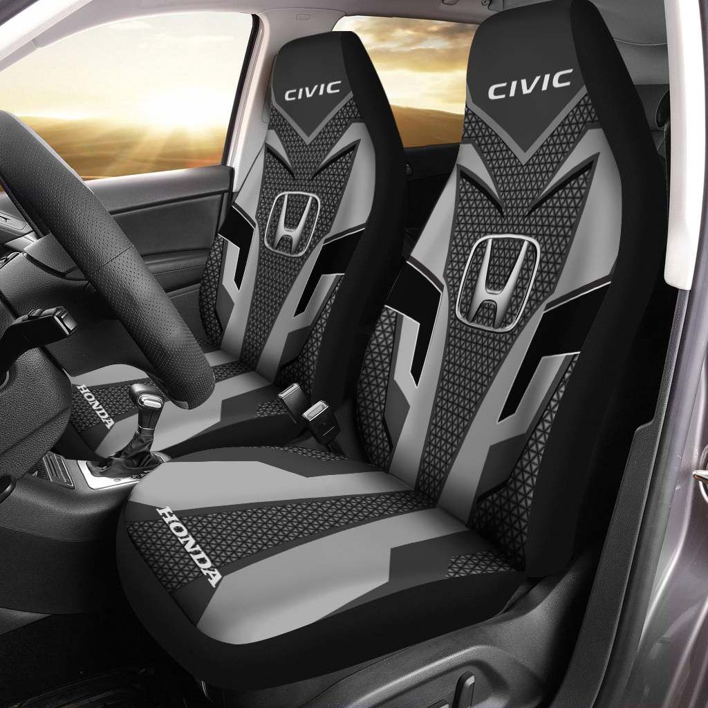 Honda Civic Pvt-Hl Car Seat Cover (Set Of 2) Ver 2 (Grey)