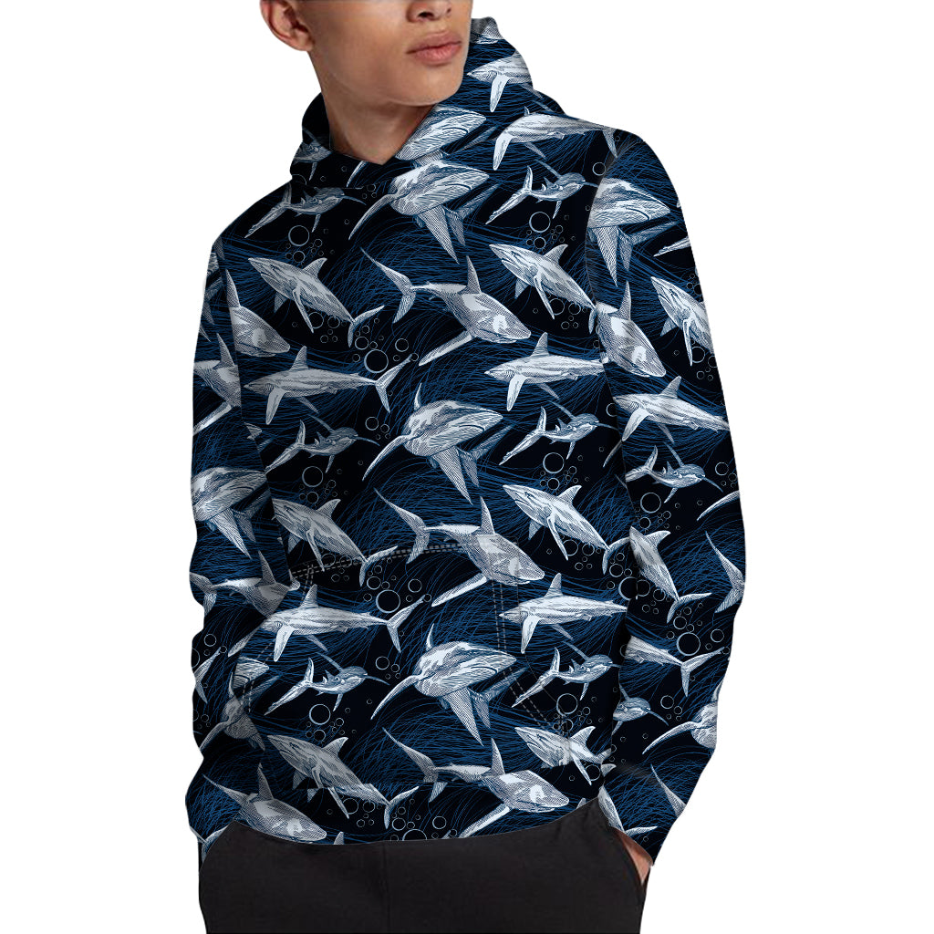 Shark Underwear Pattern Print Pullover Hoodie