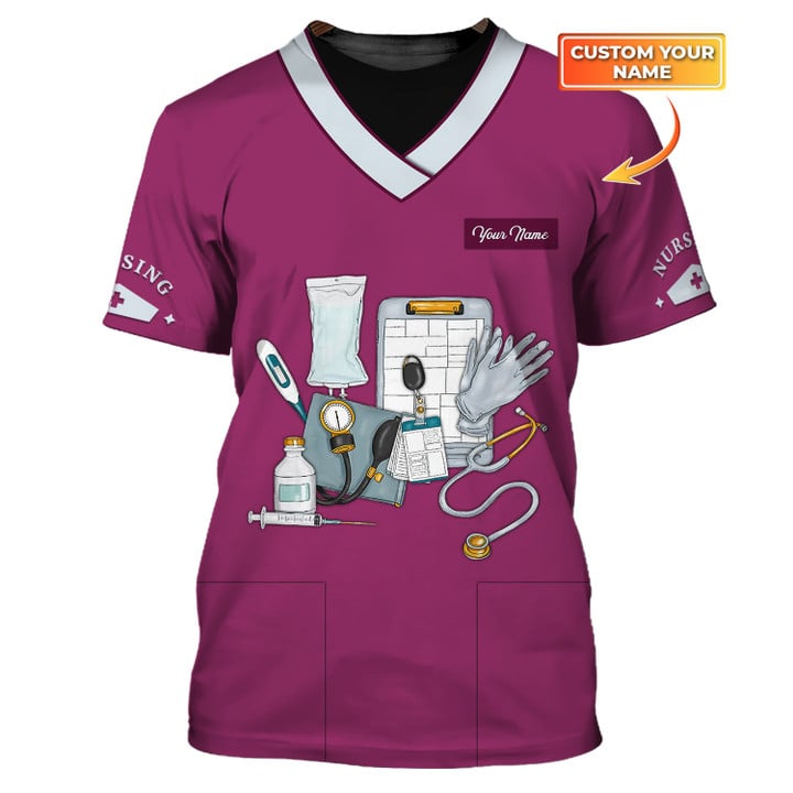 Nurse T-Shirt Best For Wearing Nurse Scrubs Custom Nursing Shirt Purple