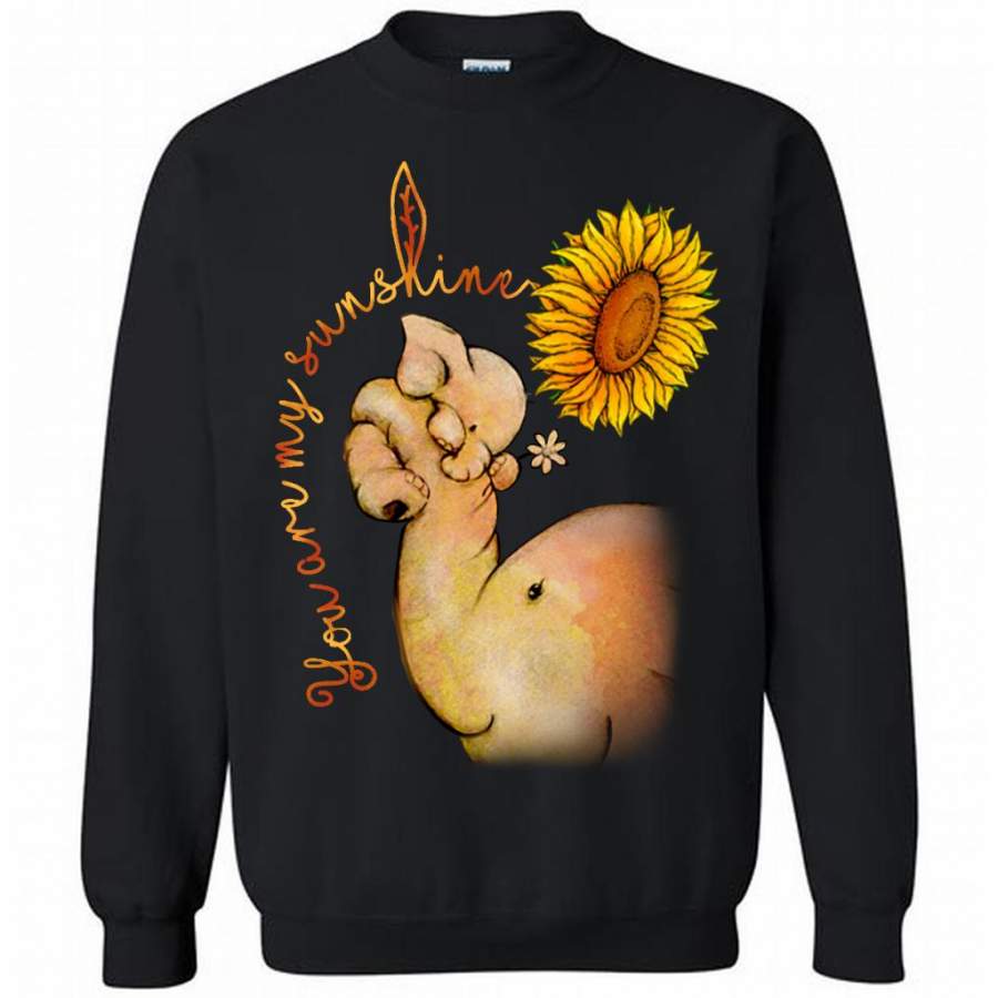 You Are My Sunshine Sunflower Elephant Design, MOther’s Day – Gildan Crewneck Sweatshirt