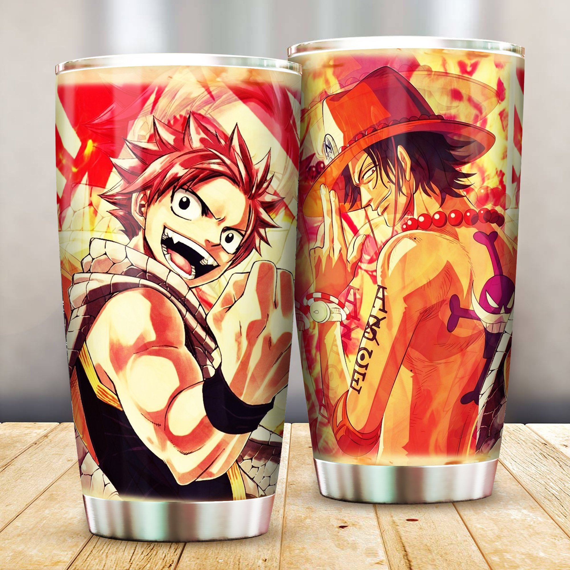 Ace And Natsu All Over Print Tumbler