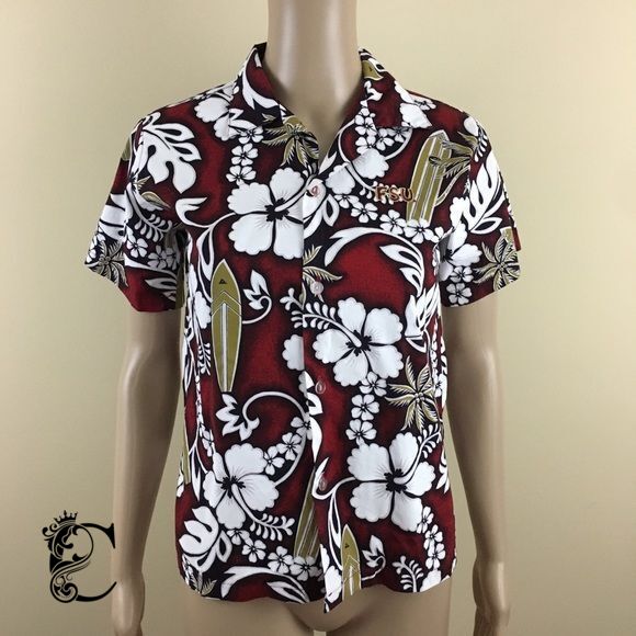 Vtg Ky’S Hawaii Hawaiian Shirt Fsu Garnet Gold