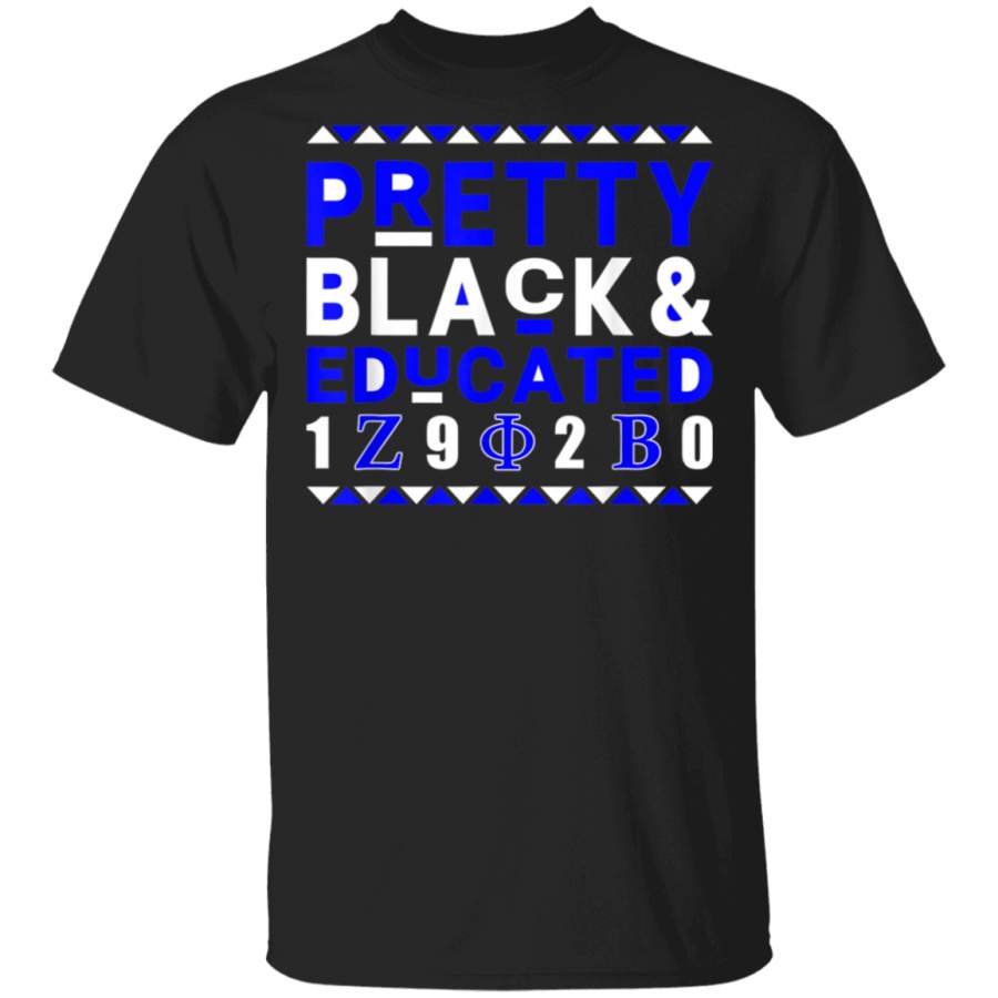 Womens Zeta 1920 African Pretty Black and Educated T-Shirt