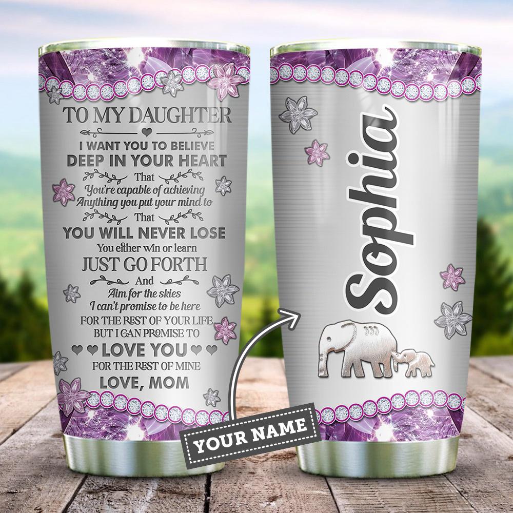 Personalized Elephant To My Daughter Kd2 Abab2704004Z Stainless Steel Tumbler