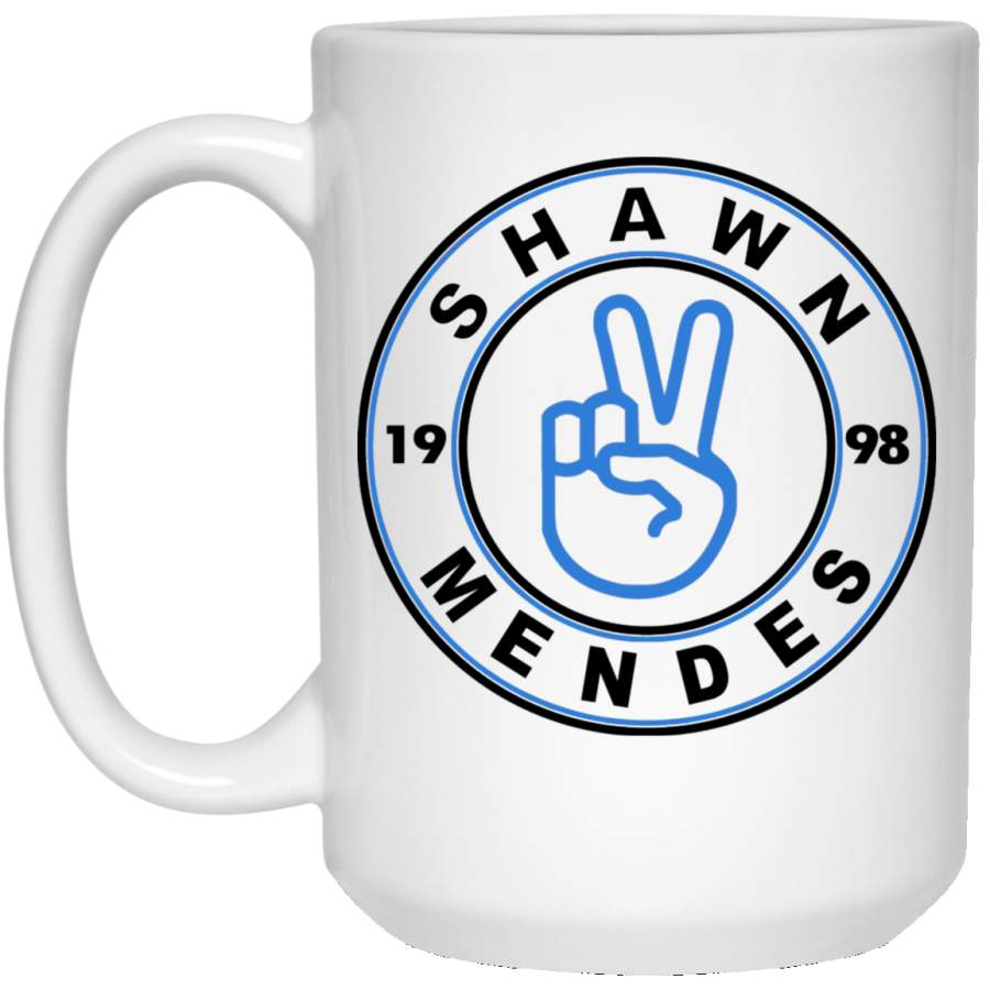 JIN TENG Shawn Pattern Mendes 15 oz. White Mug