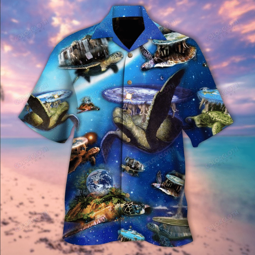 Turtle Flying Through Space Hawaii Shirt Ha85810