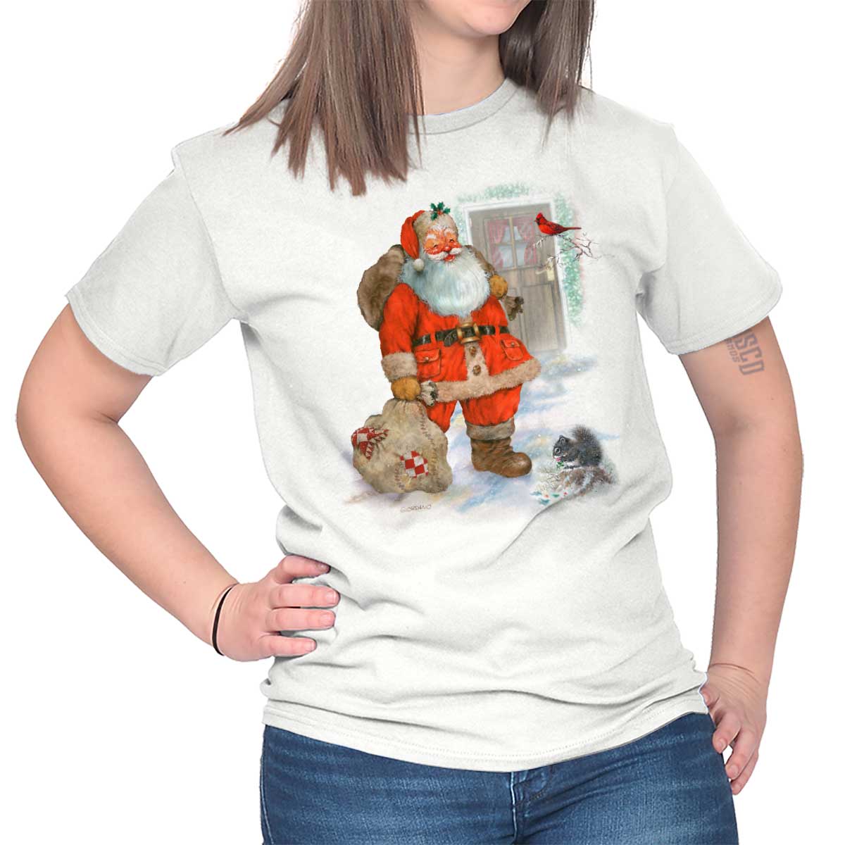 Santa Birds T-Shirt Tee