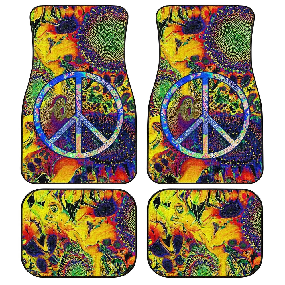 Peace Car Floor Mats Custom Love Peace Flower Car Accessories