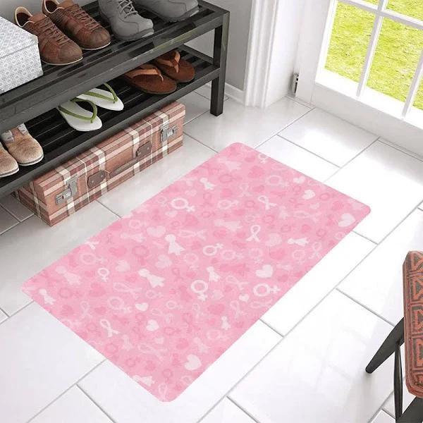 Personalized Name Family House Amazing Breast Cancer Women Doormat Floor Rug Housewarming Gift Home Living Home Decor Indoor And Outdoor Doormat Warm House Gift Welcome Mat Gift For Friend Family