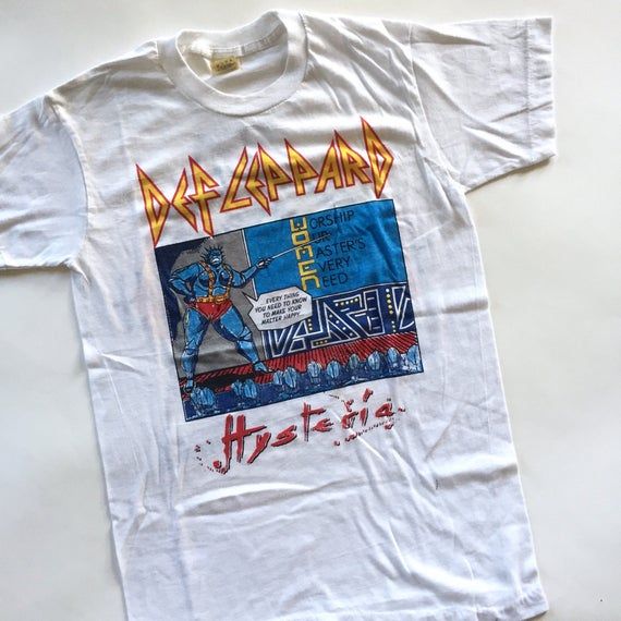 1987 Def Leppard Hysteria Woman Of Doom Vintage Tour Band Shirt 80S ...