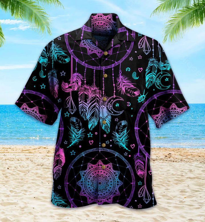 Native American Indian Talisman Dreamcatcher Feathers Violet Hawaii Shirt Ha29790