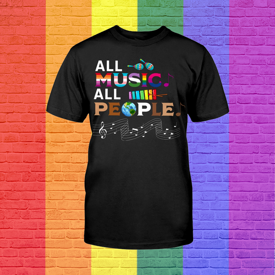 Pride Shirts For Gaymer, All Music All People, Support Lgbtq Pride Month Gift