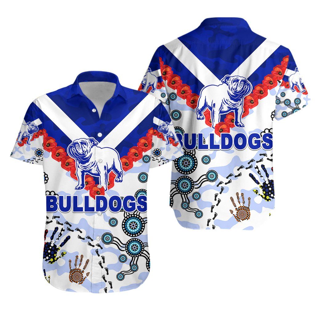 Bulldogs Hawaii Shirt Anzac Day Indigenous Ha89340