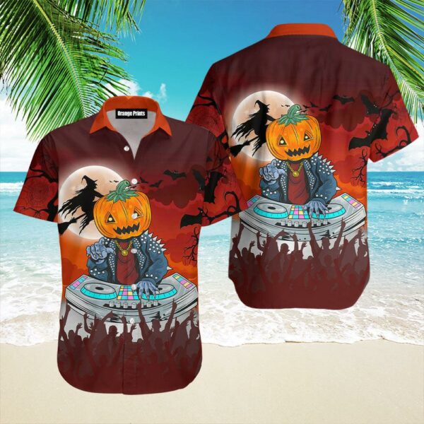 Pumpkin Dj Music Halloween Party Hawaii Shirt For Men Women Ha73555