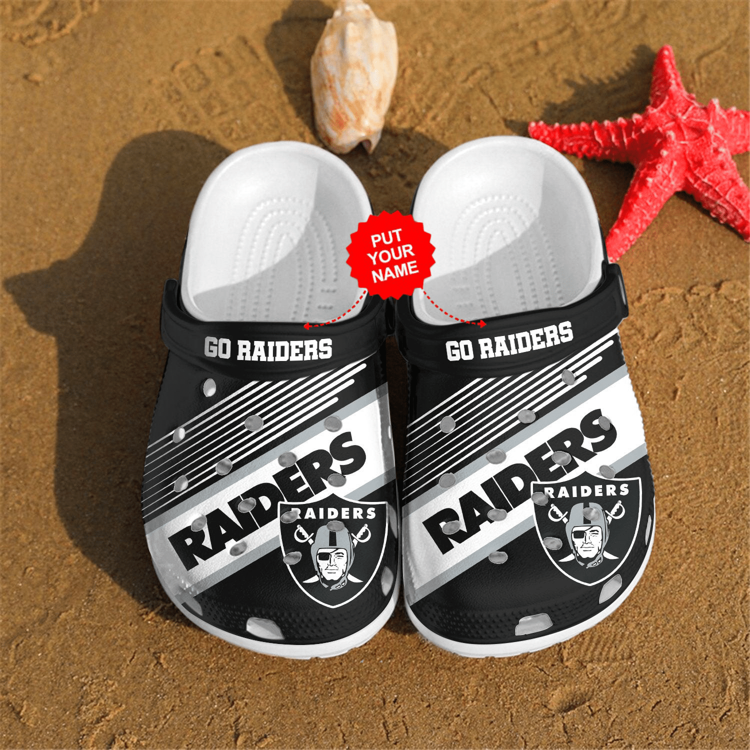 National Football Crocs – L. Raiders Go Raiders Clog Shoes