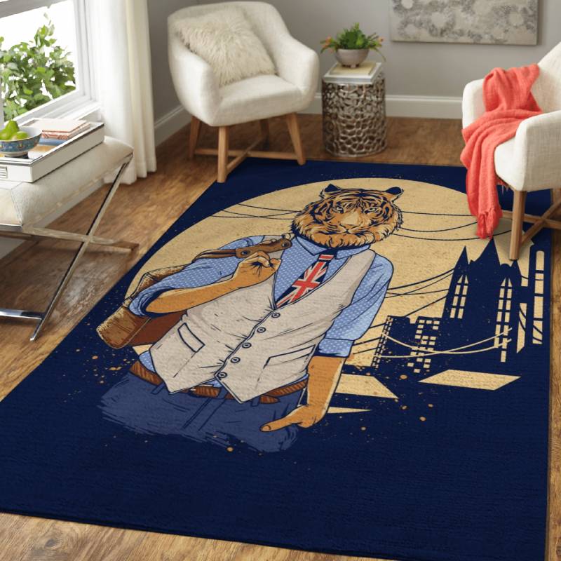 Smart British Tiger – Animals Area Rug Carpet