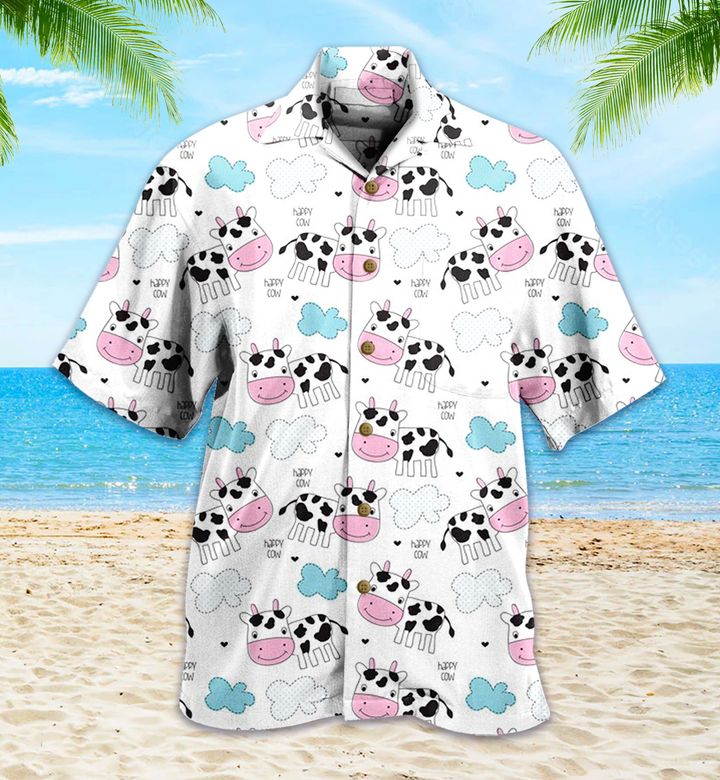 Cow White Hawaii Shirt Ha52387