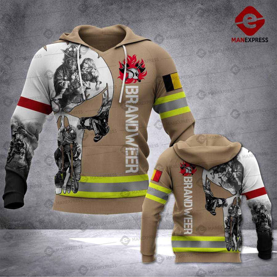 Belgian Firefighter 3D printed hoodie Belgium MNSD