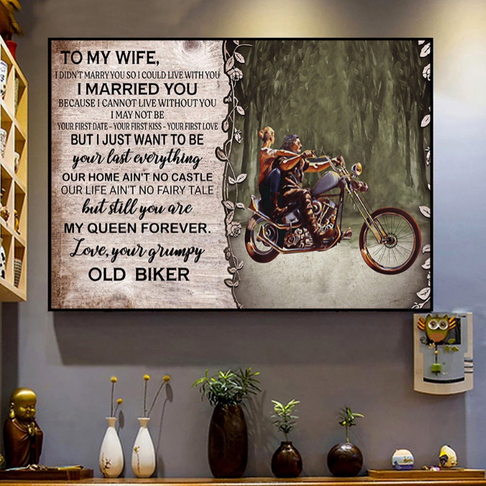 Biker Couple – Our Home Ain’T No Castle Landscape Poster & Canvas Home Decor Wall Art Visual Art