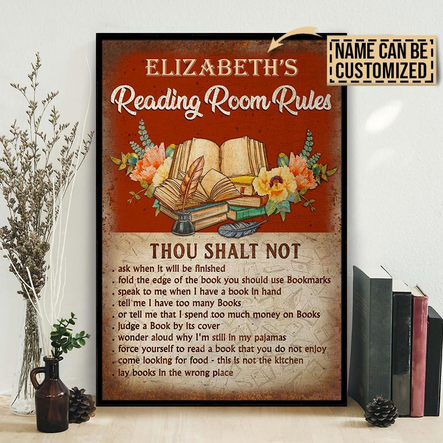 Aeticon Gifts Personalized Reading Room Rules Canvas Mom Dad Gift Home Decor