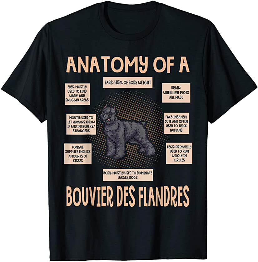 Anatomy Of A Bouvier Des Flandres Shirt Funny Puppy Gift T-Shirt