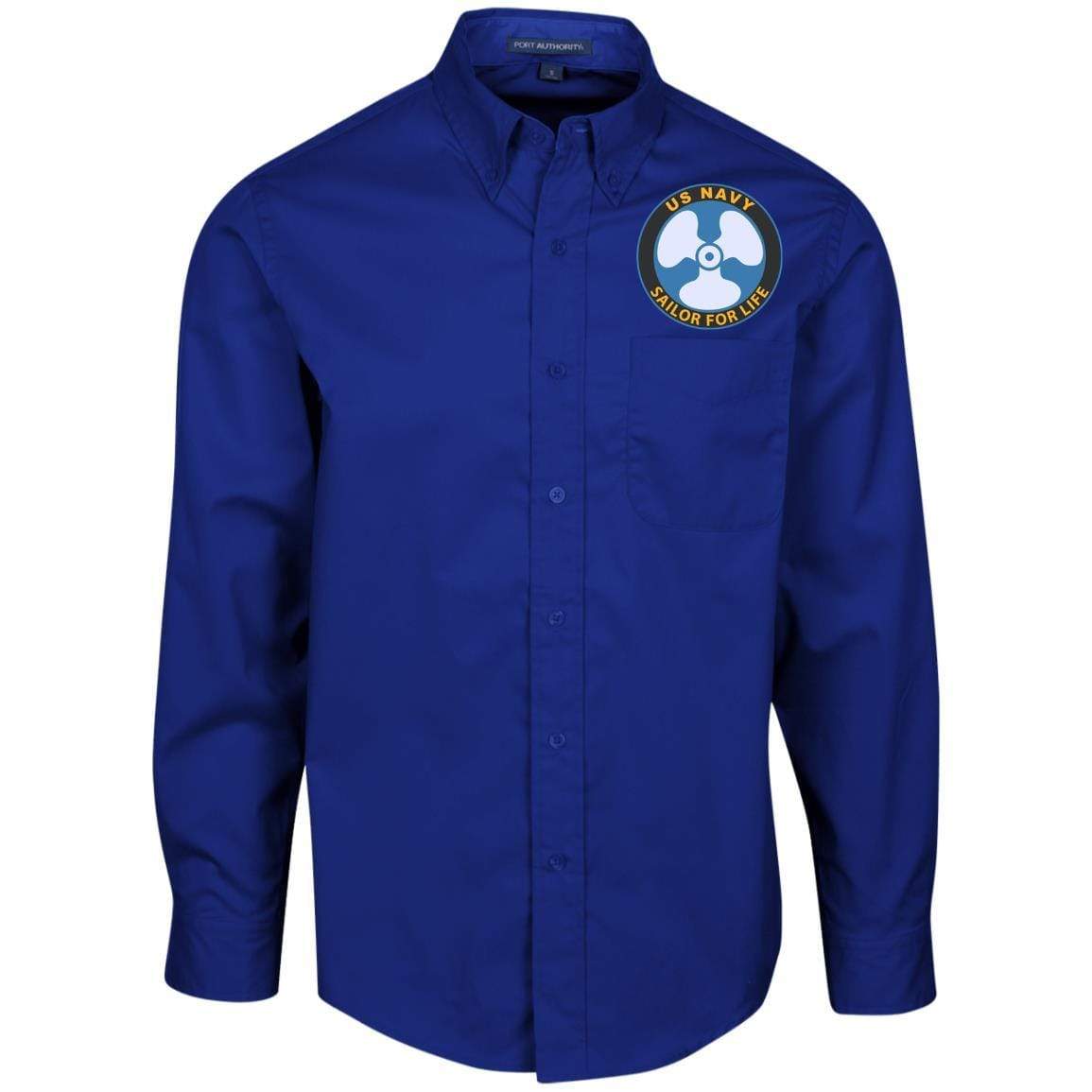 US Navy Machinist’s Mate MM Logo_SFL Embroidered Men’s LS Dress Shirt
