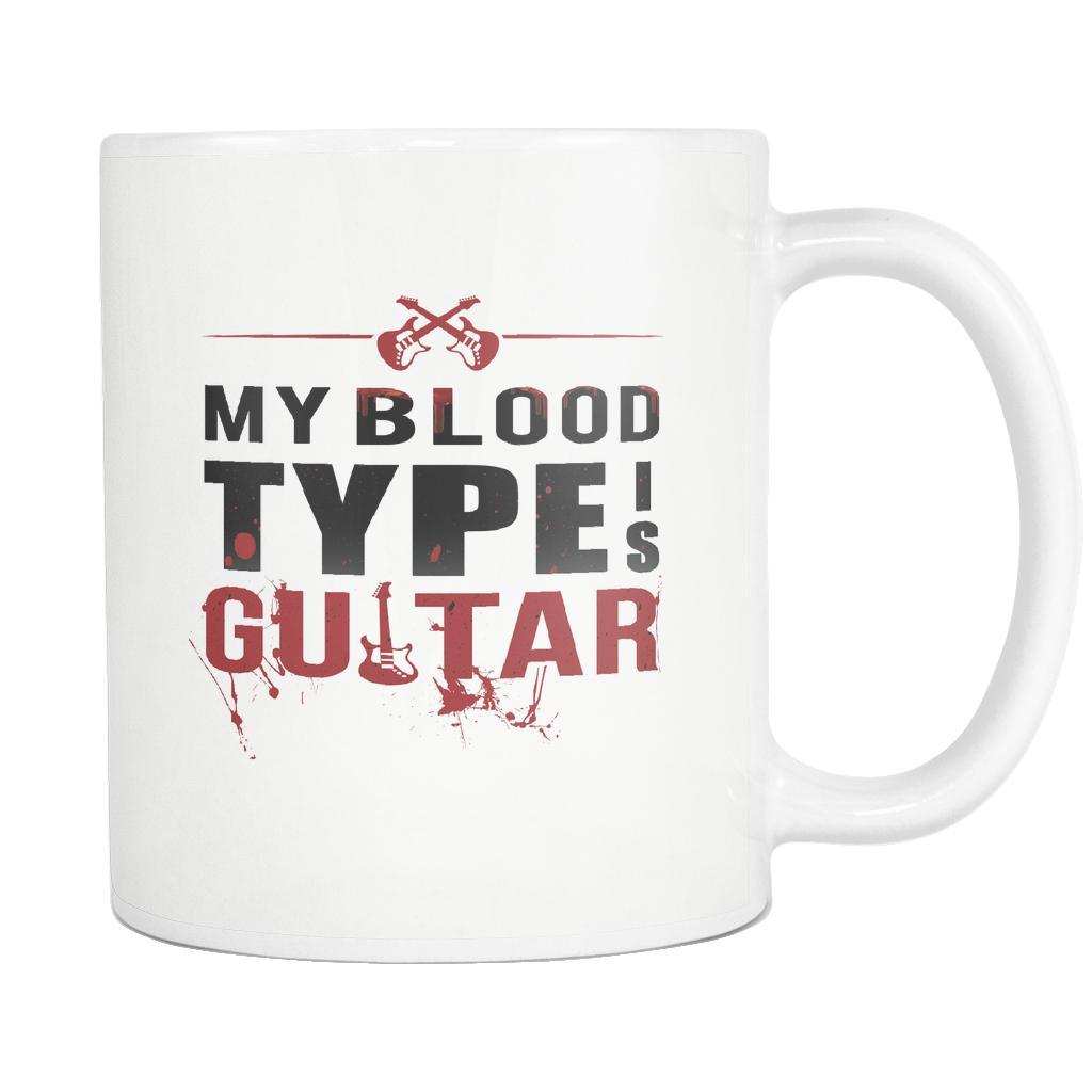 My Blood Type Is Guitar Funny Gift For Guitar Lovers White Mug