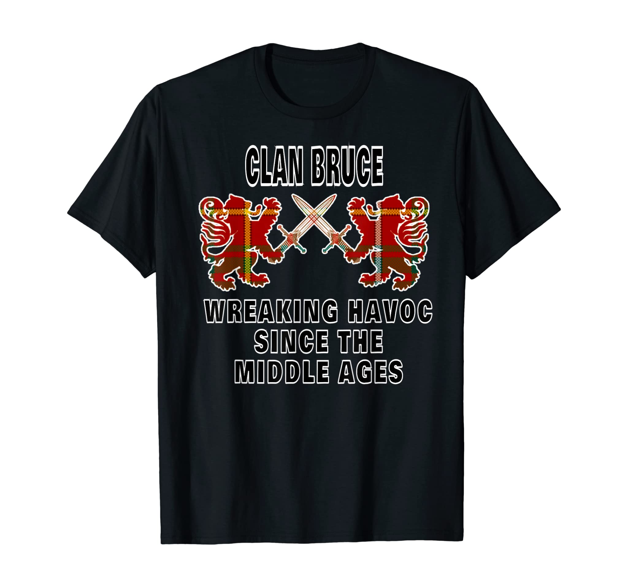 Bruce Scottish Clan Family Kilt Tartan Lion T-Shirt