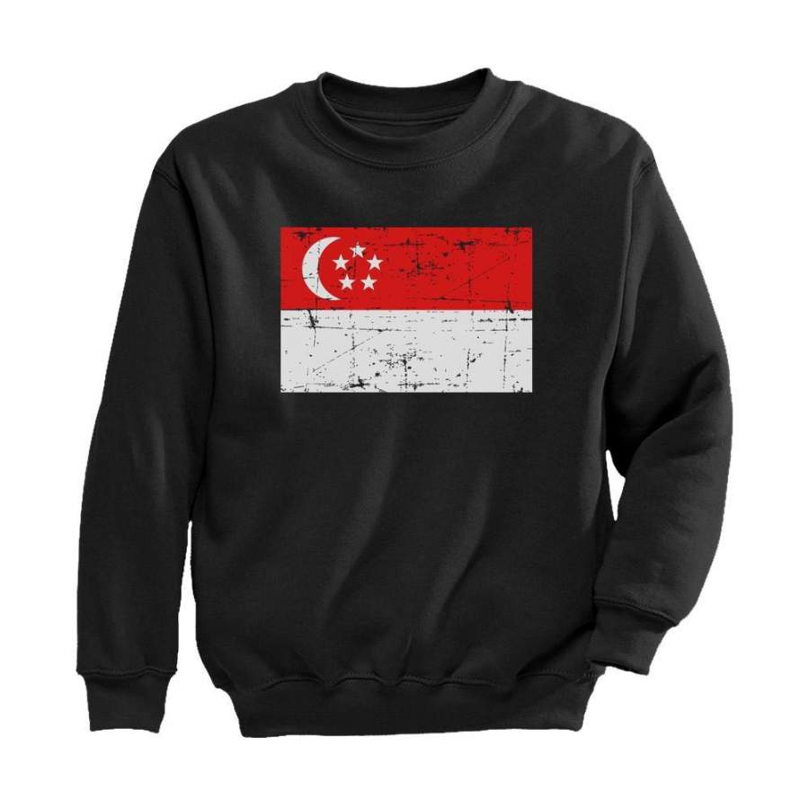 Vintage Singapore Flag Youth Kids Sweatshirt